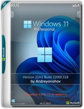 Windows 11 Pro 21H2 Build 22000.318 x64 by Andreyonohov1DVD
